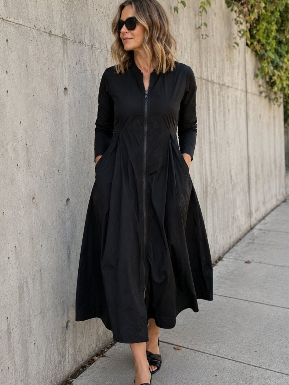 NWT SUN KIM Claire Dress Black Size XS